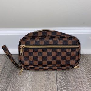 Checkered Makeup Bag